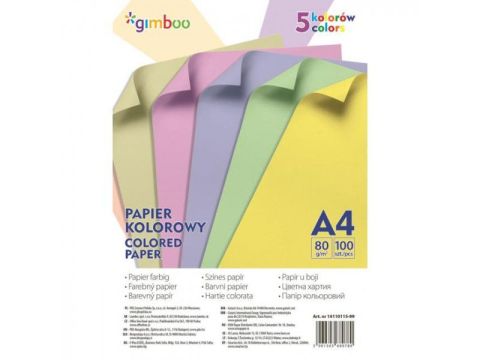 Papier kancelársky A4 80g farebný mix 100L PASTEL