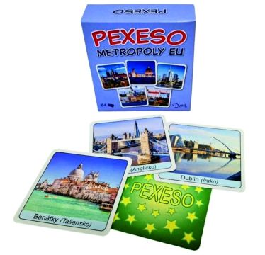 Pexeso metropoly EÚ v krabičke