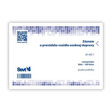 Záznam o prevádzke vozidla osobnej dopravy samoprepis