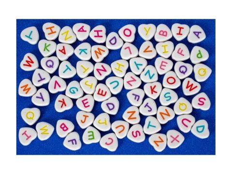 Koráliky ABC srdce pastel