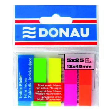 Záložka prilepovacia DONAU 12x45 mm neon 5-farebná