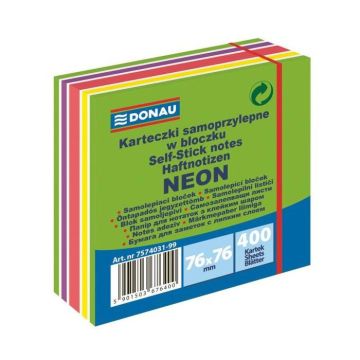 Blok s lepidlom DONAU 76x76mm 400 l zelený neón