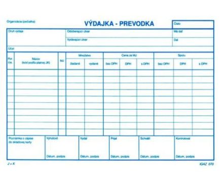 Výdajka-prevodka A5 samoprepis