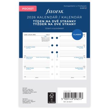 Náhradné listy do diára A7 Filofax týdenné