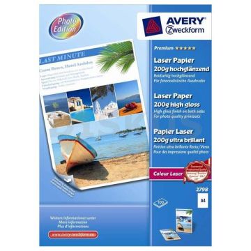 Papier foto A4 AVERY 200g lesklý laser