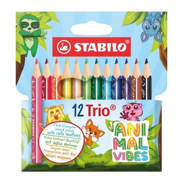 Pastelky STABILO Trio thick short Animal /12