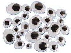 Oči pohyblivé samolepiace ovál/30ks mix veľkostí