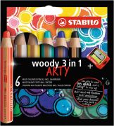 Pastelky STABILO woody 3in1/6 ARTY