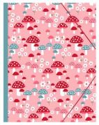 Mapa s 3 klopami s gumou Pink Mushrooms
