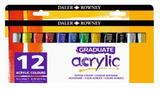 Akrylové farby Daler-Rowney 22ml/12 sada