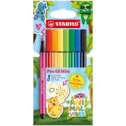 Popisovač STABILO Pen 68 Mini Animal Vibes/8 + samolepka