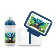 Fľaša Zdravá lahev 0.5l + box Zdravá desiata Dráčik