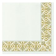 Obrúsky AIRLAID/50 40X40 Floral Frame Silver