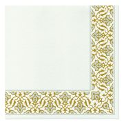 Obrúsky AIRLAID/50 40X40 Floral Frame Silver