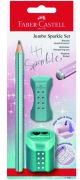 Ceruzka FABER-CASTELL Sparkle Jumbo+strúhadlo+guma modrá