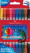 Popisovač FABER-CASTELL Fibre-Tip obojstranné 10 glitter