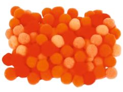 Pompons mix oranžové
