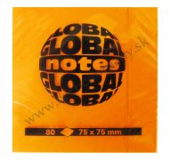 Blok s lepidlom GLOBAL 75x75 neon oranžový