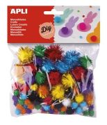 Pompons APLI mix Metalic