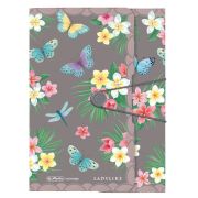 Mapa s 3 klopami plastová 3cm s gumou Herlitz Ladylike Motýľ