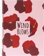 Blok A4 so špirálou na boku linajkový Wild Blows A