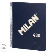 Blok A4 so špirálou na boku Milan modrý