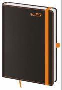 Diár týždenný A5 Black Orange s gumičkou