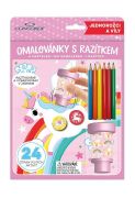 Omaľovánka s pečiatkou a pastelkami Jednorožec a víly