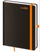 Diár týždenný A5 Black Orange s gumičkou