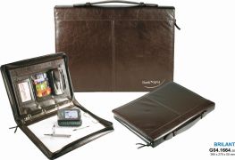Taška na spisy A4 portfólio Brilant hnedá