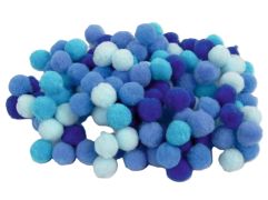 Pompons mix modré
