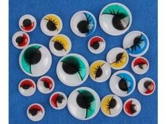 Oči pohyblivé samolepiace mix riasy/24