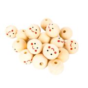 Koráliky drevené Natur tváričky 20mm