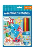 Omaľovánka s pečiatkou a pastelkami Oceán