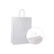 Taška papierová 32x12x41cm krútené ucho biela