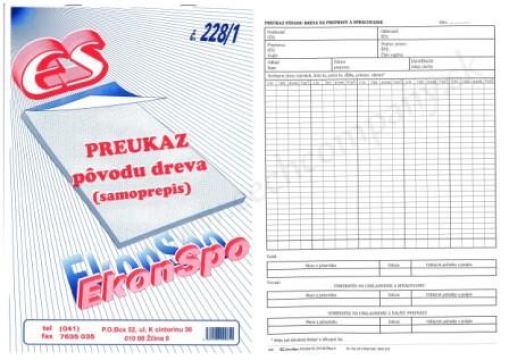 Preukaz pôvodu dreva samoprepis
