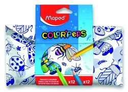 Sada kresliaca MAPED Color´Peps Pencil case fixy+pastelky/12+12