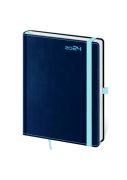 Diár týždenný B6 Double Blue s pútkom